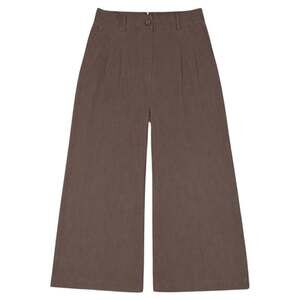 Zara Brown Wide Leg Pleated Trousers Size M